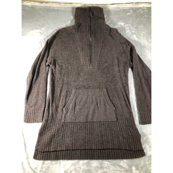 Barefoot Dreams CozyChic Lite Half Zip Tunic Sweater Size M Brown - Picture 1 of 2